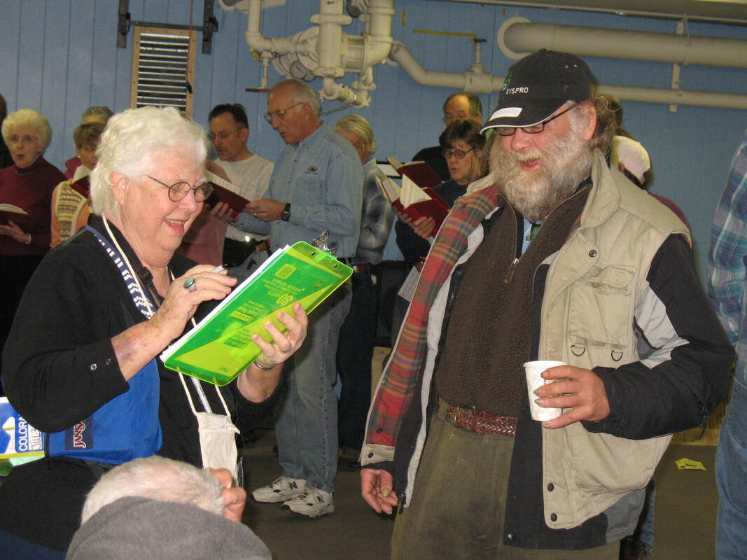Sally made sure everyone got a nametag.
